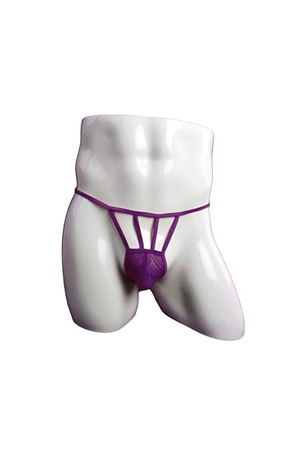 Générique String Homme Sexy Hot Dentelle Slips Boxer sous-vêtement de Lingerie en Forme de T Transparent en Maille Fine pour 