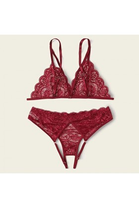Vêtements De Nuit Femme Sexy Ensemble Soutien Gorge et String Erotique sous-Vetements 2 Pièce Lingerie Sexy Ensemble Dentelle