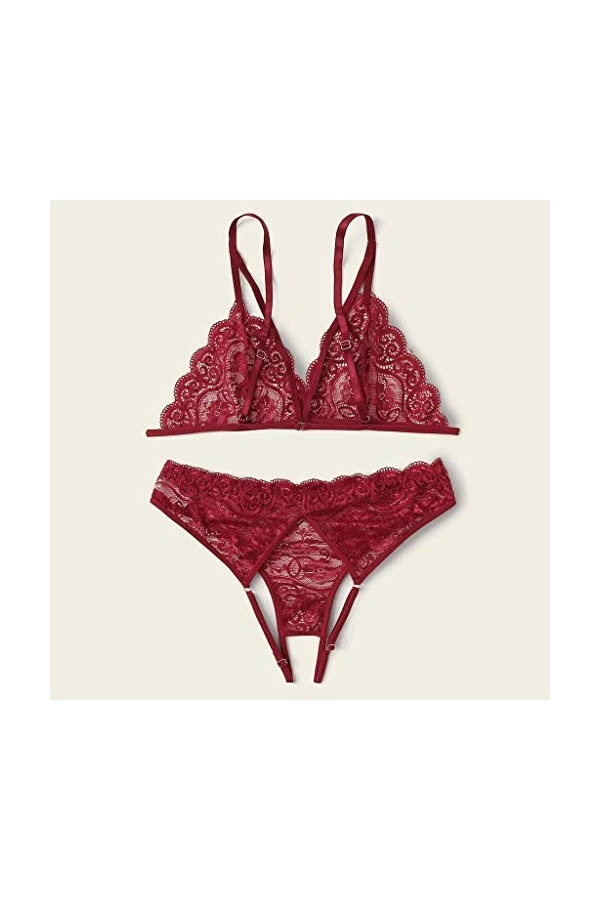 Vêtements De Nuit Femme Sexy Ensemble Soutien Gorge et String Erotique sous-Vetements 2 Pièce Lingerie Sexy Ensemble Dentelle