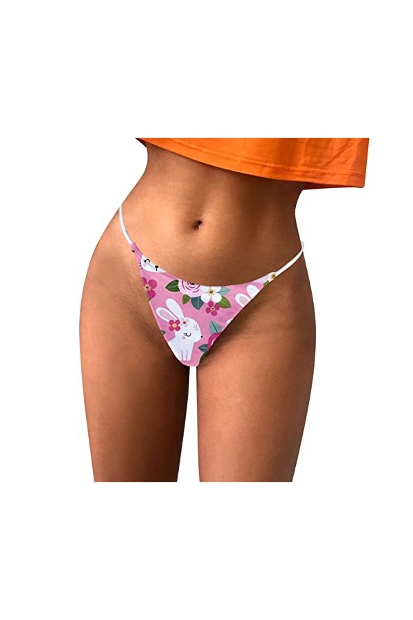 Générique String Ficelle pour Femme Hot Sexy G-String Ficelle Imprimé Culotte Invisible Culotte Sexy Chic Lingerie Tanga Nuis
