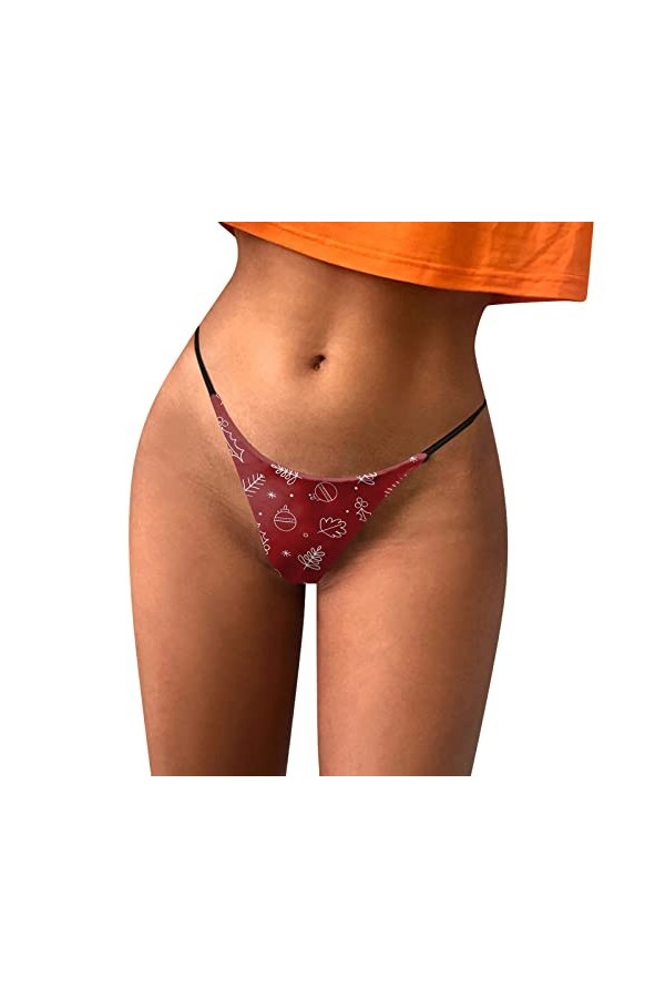 Générique String sans Couture Femme Strings Ficelle Imprimé Tangas Taille Basse Culotte sans Couture Tangas Ficelle Sexy Tedd