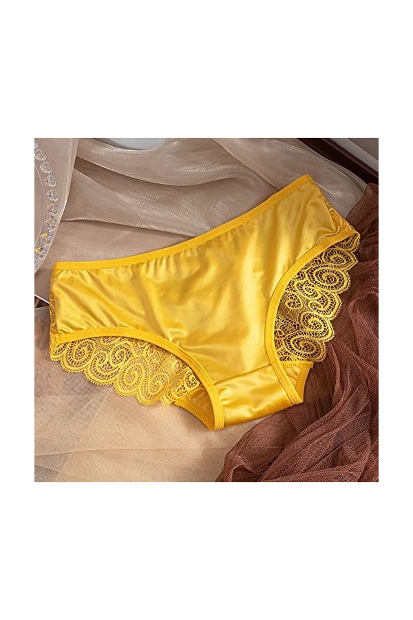 Générique Culotte Invisible Femme sans Couture Strings Dentelle et Satin Sensuelle Culotte Taille Haute Strings Et Tangas Nui