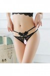 Ncenglings Menstruelle Couleur Culotte en Dentelle pour Femmes Massage perlé String Sexy Transparent Entrejambe Ouvert Ensemb