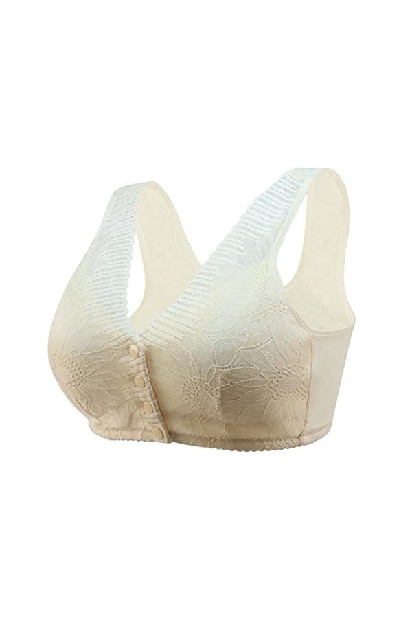 Soutien-gorge de sport pour femme - Fermeture à lavant - Grande taille - Sans coutures - Sans coutures - Soutien-gorge push-