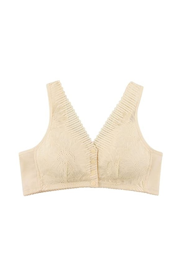 Soutien-gorge de sport pour femme - Fermeture à lavant - Grande taille - Sans coutures - Sans coutures - Soutien-gorge push-