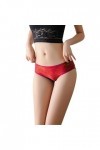 Culotte Femme Tanga String en Coton Slips Shorty Femmes Sexy Dentelle évider brodé Maille Pure Culotte évider Taille Basse Gr