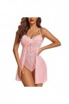 Générique Lingerie Sexy Nuisette Femme Sexy Soutiens-Gorge Dentelle Tenue Femme Robe sans Manches Classe Dentelle Intimes Sex