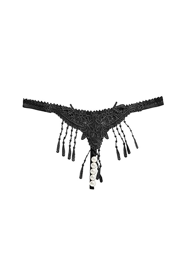 Menstruelle Lavable Grande Taille String de en Dentelle pour Femmes, fichier Ouvert Transparent, Spectacle de sous-vêtements 