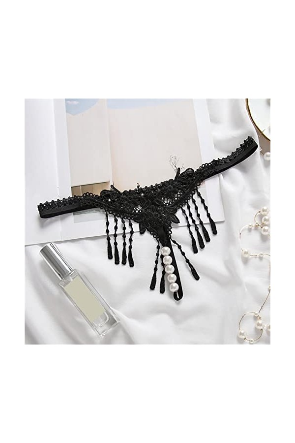 Menstruelle Lavable Grande Taille String de en Dentelle pour Femmes, fichier Ouvert Transparent, Spectacle de sous-vêtements 