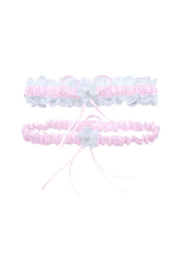 Anneau de fête en dentelle Jarretière Jeté de jambe pour mariage femme mariée élastique Costume de joueur de football rose, 