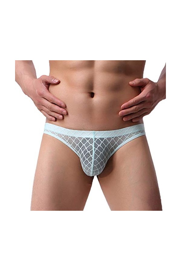 Générique Lingerie Homme Sexy Hot sous-vêtement Sexy en Dentelle Transparente pour Hommes Hommes Kimono Sky Blue, M 