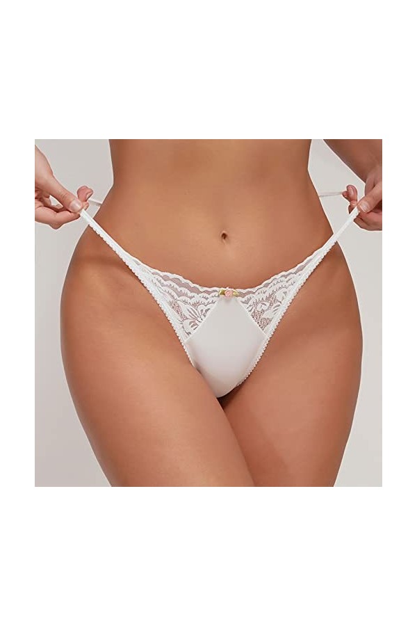 2023 New y/2/k Style Lingerie Femmes Sexy Charme Dentelle Splice G String Pantalon Décoration Florale Solide Couleur Conforta