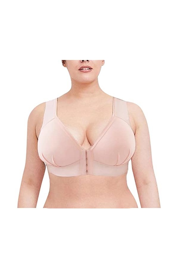 HANXIULIN Soutien-gorge en coton sans armatures doux à lavant - Maintien solide sans armatures - Soutien-gorge sans armature
