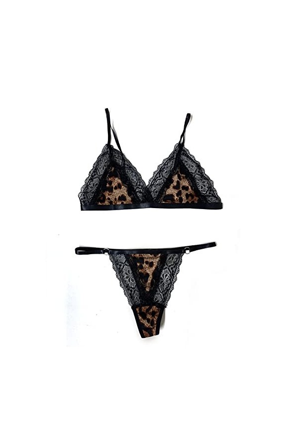 liaddkv Pyjama sexy 2 pièces pour femme, Noir , M