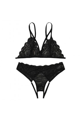 Lingerie Femme Sexy Ensemble Homme Sexy Hot y29k Ensemble de sous-vêtements Noir Bra + Thong Women Plus Lingerie Taille Dente