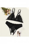 Lingerie Femme Sexy Ensemble Homme Sexy Hot y29k Ensemble de sous-vêtements Noir Bra + Thong Women Plus Lingerie Taille Dente
