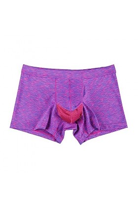 Générique Lingerie Homme Sexy Hot Boxers pour Hommes High Slit Respirant Mesh Boxers Large Size Striped Comfy Boxers Flat Pan