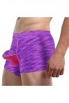 Générique Lingerie Homme Sexy Hot Boxers pour Hommes High Slit Respirant Mesh Boxers Large Size Striped Comfy Boxers Flat Pan
