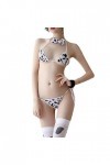 ZDJSWJ Ensemble de sous-vêtements de Vache pour Femmes Soutien-Gorge Cravate et Culotte Ensemble Lingerie Bikini Lingerie Lin