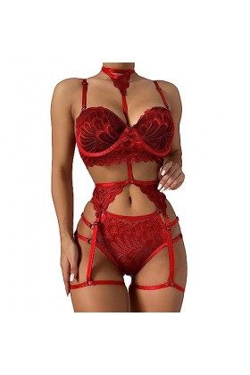 ZDJSWJ Ensemble de sous - vêtements Sling pour Femmes Soutien - Gorge Porte - poupée et Culotte Ensemble Lingerie Garter Jupe