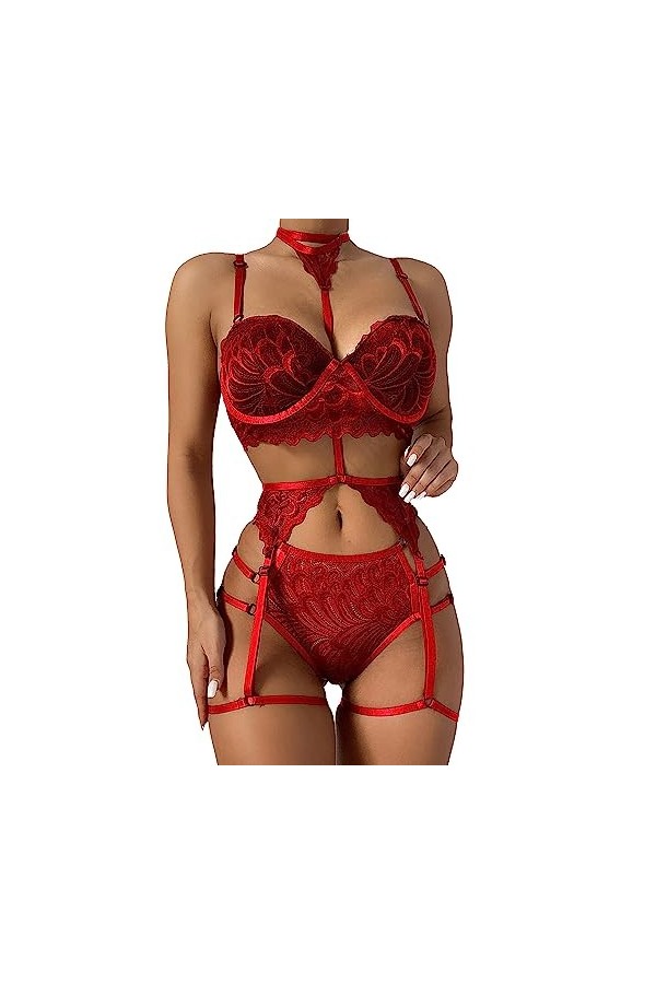 ZDJSWJ Ensemble de sous - vêtements Sling pour Femmes Soutien - Gorge Porte - poupée et Culotte Ensemble Lingerie Garter Jupe