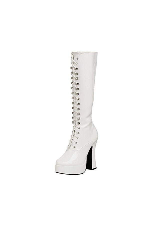 Pleaser Eu-Ele2020/B/Pu, bottes femme, Blanc, 41 EU