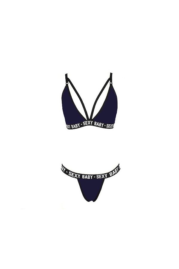 Générique Lingerie Sexy Femme Body et Combinaison Femmes Sexy Ensemble Lingerie Dos Vêtements De Nuit Nuit Et Soutien-Gorge P