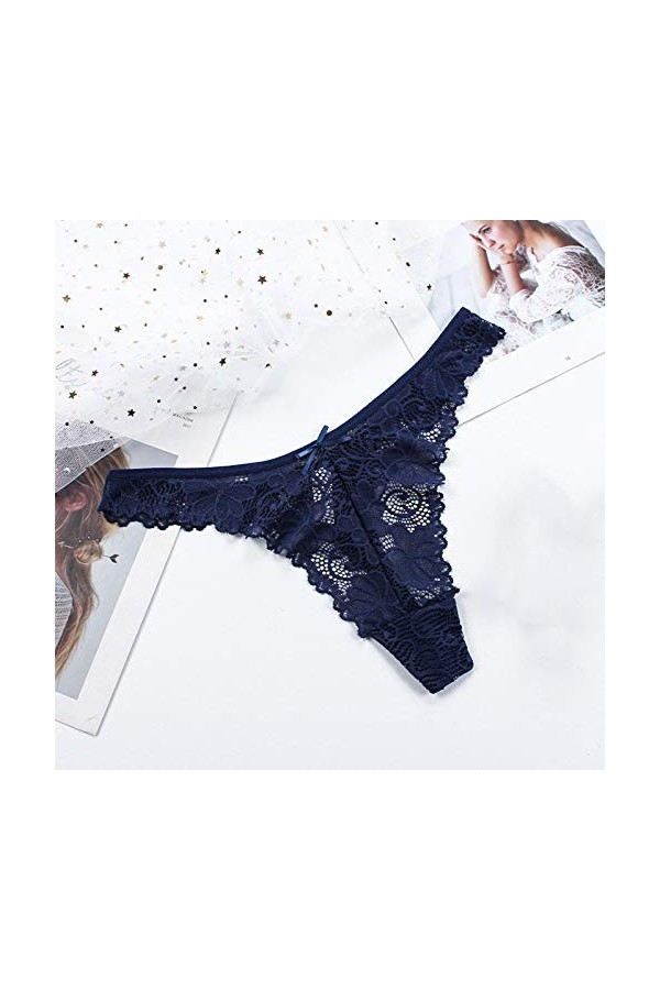 Culotte Femme Tanga String en Coton Slips Shorty Lingerie Sexy strongs Voir-Through Respirable Femmes sous-vêtements Culottes