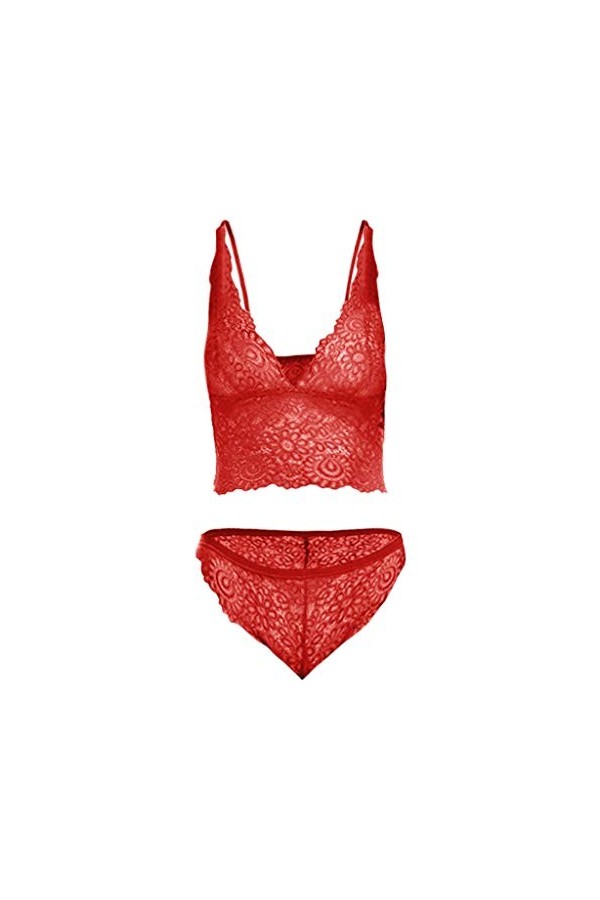 Body Costume Femme Dentelle Sexy Ensemble et Soutien-gorge Culotte Bralette Dentelle Bébé Poupée Femme Sexy Dentelle Potelée,