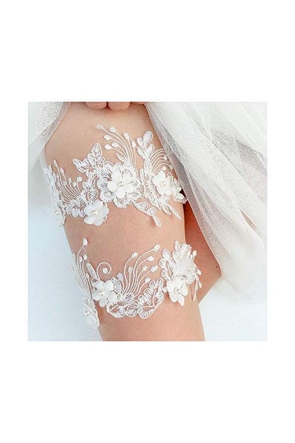 LUMoony Jarretière de mariée élastique Leggings Sexy adapté aux Femmes mariée Anneau de Cuisse mariée Jambe jarretière 1 Pair