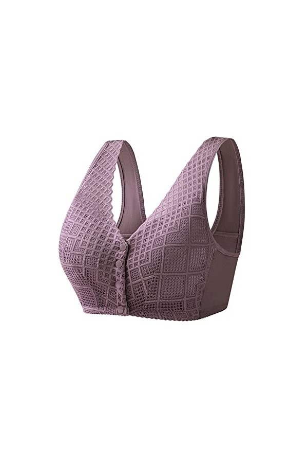 Robe Bustier Longue Womens No Steel Ring Front Close Bra T Back Plus Size Soutien-Gorge sans Doublure sans Couture pour Buste