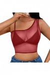 Lingerie Sexy Femme Hauts décontractés sans manches pour femmes voir à travers la chemise transparente pour femmes en maille 