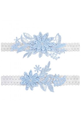 Cuisse Mariée Jambe Jarretière Mariées Dentelle Jarretière Bleu Jarretière Mariage Élastique Jarretière De Mariage Bleu pour 