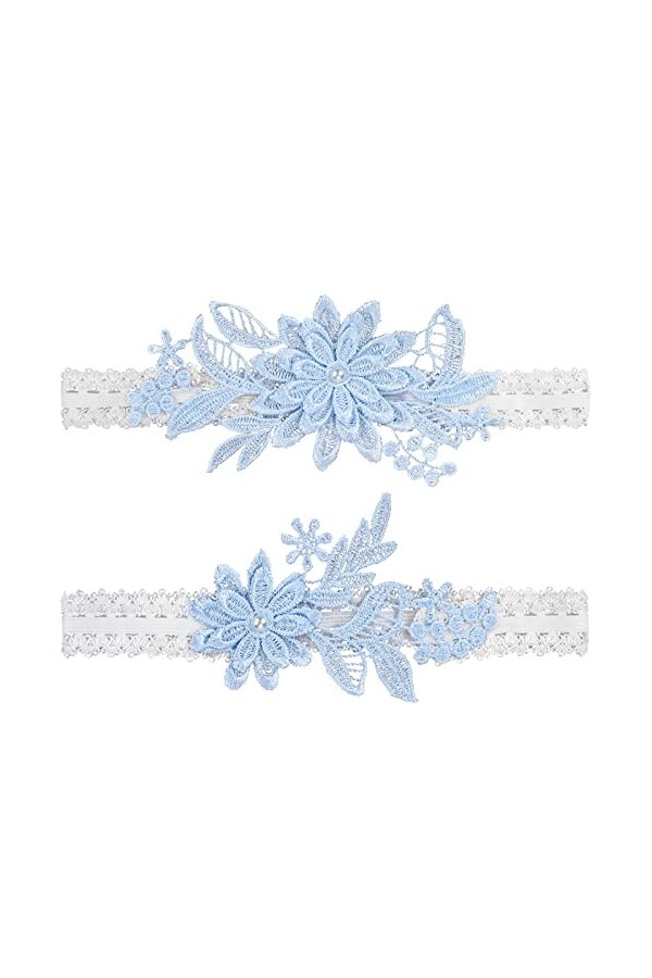 Cuisse Mariée Jambe Jarretière Mariées Dentelle Jarretière Bleu Jarretière Mariage Élastique Jarretière De Mariage Bleu pour