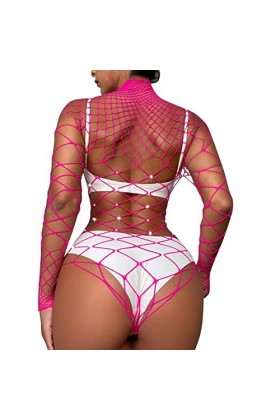 Lingerie Femme Sexy Ensemble Homme Sexy Hot y28.k Ladies Sparkly Lace Collar Sexy Underwear Long Sleeve Mesh Body Suit Taille