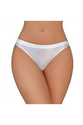 BIISDOST Slip Taille Basse Soyeux et Brillant pour Femmes sous-vêtements Sexy Transparents Dentelle White, XL 