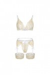 TDEOK Top transparent pour femme sexy qui fait ses courses quotidiennes porte corsage lingerie sexy, beige, L