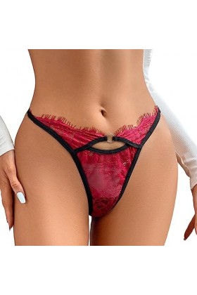 sous-vêtements Sexy Lingerie Sexy Dentelle Dos Ouvert String sous-vêtements Culottes Red, M 