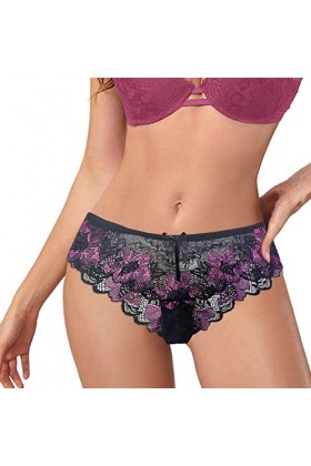 Générique Culotte sans Couture Femme Strings Dentelle Taille Basse Sensuelle Culotte Shorty Thongs Ficelle Nuisette Bikini Cu