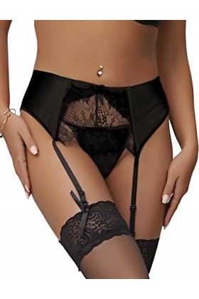 comeondear Femme Porte Jarretalles Dentelle Florale String Ficelle Ensemble Porte-Jarretelle Sexy Jarretelles Grande Taille J