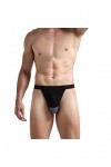 sous-vêtements pour Hommes Solide Respirant Maille Taille Basse String Sexy Pantalon en Forme de T Strings Hot Sexy Homme BK