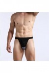 sous-vêtements pour Hommes Solide Respirant Maille Taille Basse String Sexy Pantalon en Forme de T Strings Hot Sexy Homme BK
