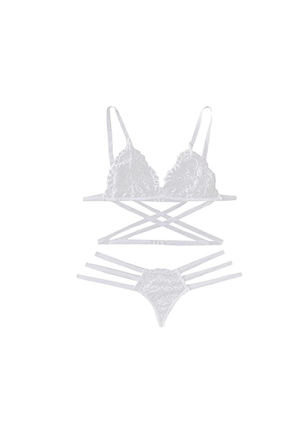 Lingerie Sexy Ensemble Femme Sexy Ensemble Soutien Gorge et String 2 Pièce sous-Vetements Erotique Vêtements De Nuit Dentelle