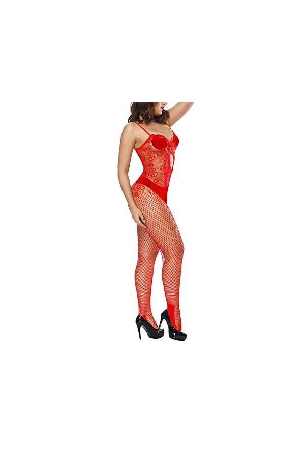 2023 New y/2k Style Lingerie Combinaisons résille Catsuit femmes Transparent entrejambe ouvert voir à travers les bas du corp