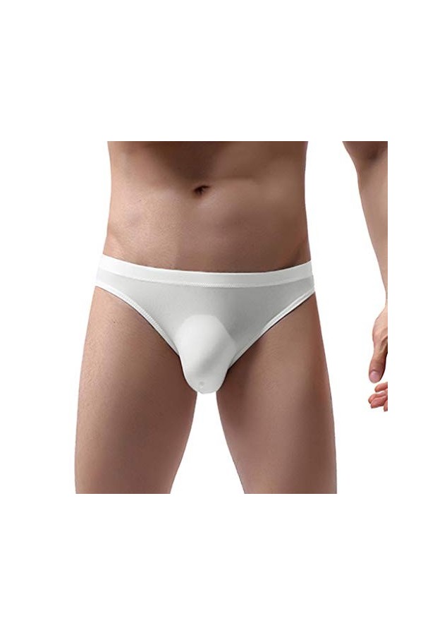 Men s Mode Splexen Briefs Sous-vêtement court sexy New Chic pour homme, Blanc., S
