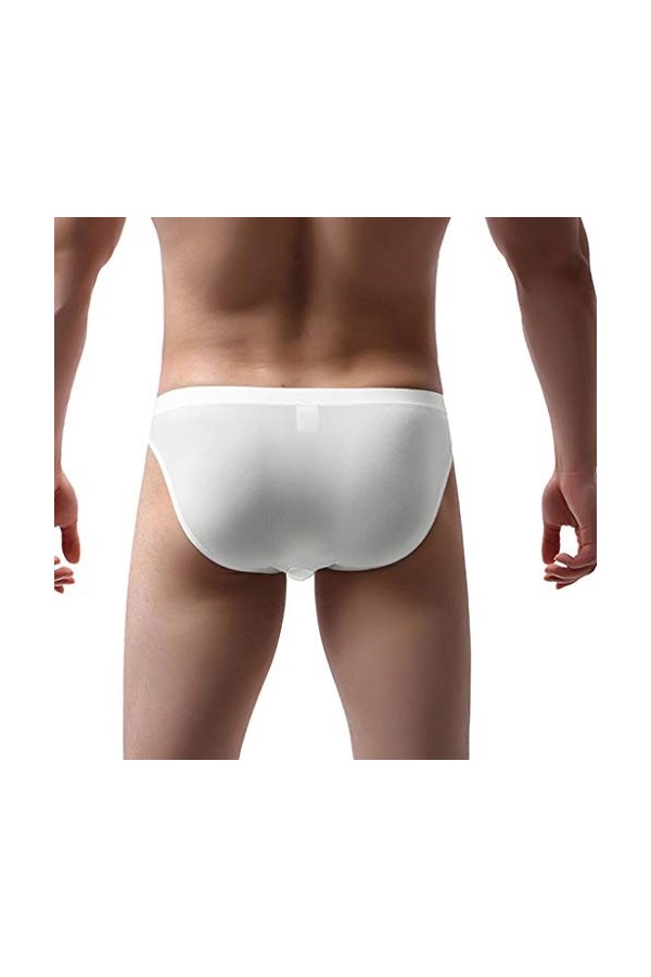 Men s Mode Splexen Briefs Sous-vêtement court sexy New Chic pour homme, Blanc., S