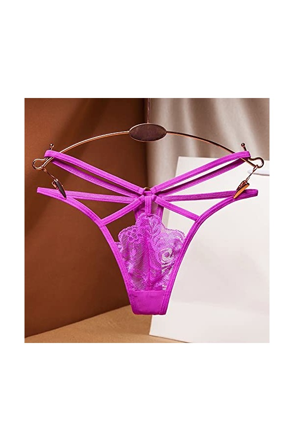 shouone Lace Thong Sexy Dames sous-vêtements Culottes Briefs Femmes Pants Thong Tenue en Cuir Sexy