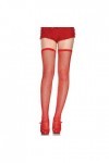 Leg Avenue Bas Maille Résille Rouge Taille Unique