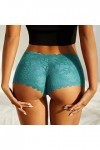 String en coton pour femme - Slip taille haute - Respirant - Culotte en dentelle - Stretch - Taille haute, Vert menthe., M
