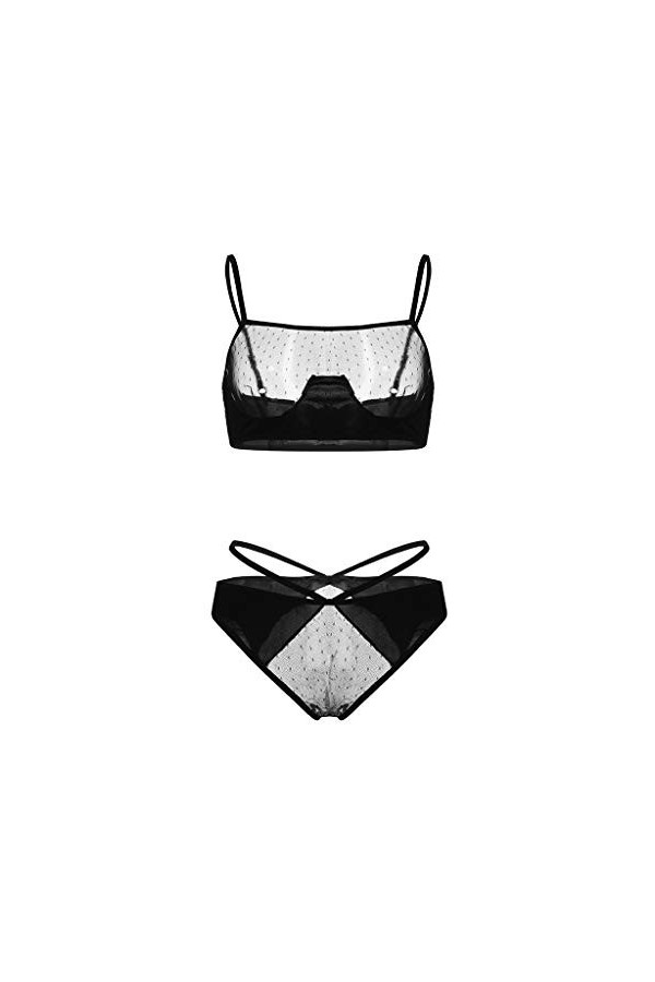 liaddkv Sous-vêtements Pyjamas Black Plus Culotte Taille dun Bébé Ensemble Sexy Soutien-gorge Écolière Lingerie Lunettes, No